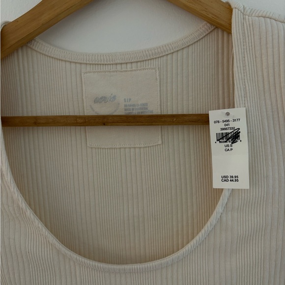 NWT Aerie Ribbed Cream Long sleeve Bodysuit Size Small Body Contouring - Picture 4 of 7